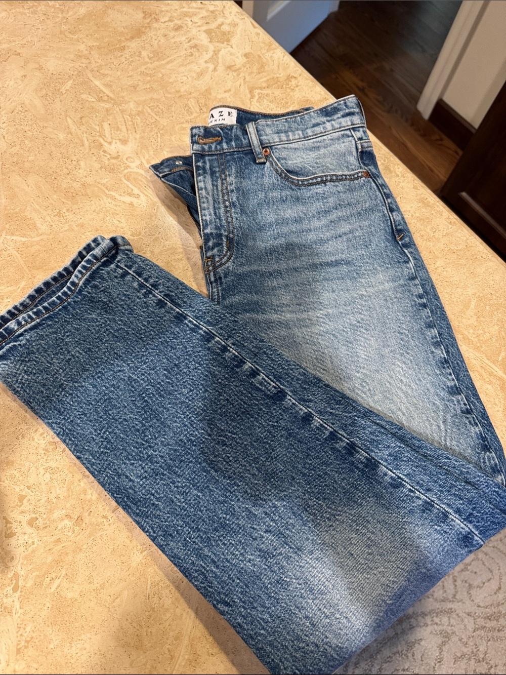 Straight-Leg Women's Blue Denim Jeans